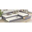 Upholstered Double Daybed With Trundle And Drawer-1764526067