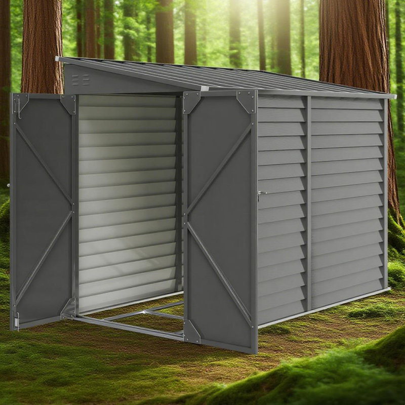 Outdoor Storage Shed With Lockable Doors