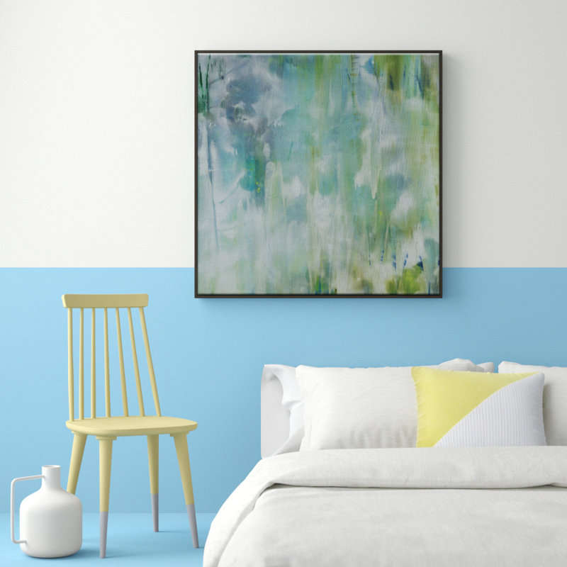 1 Piece Painting on Canvas, 102cm H x 102cm W, Black Floater Frame