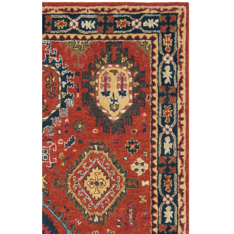 Tapis oriental en laine touffeté à la main Donnald, Carré 7 pi