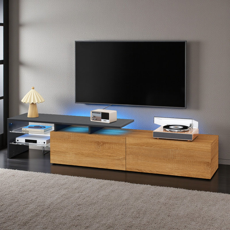 Unfinished TV Stand for TVs up to 75", Brown Wood