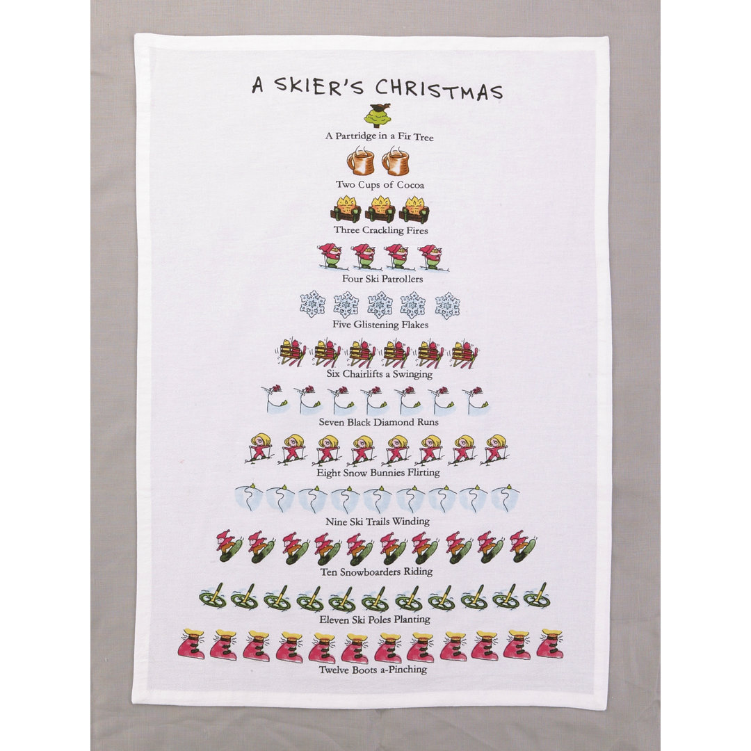 A Skier's Christmas Cotton Flour Sack Kitchen Towel The Holiday Aisle®
