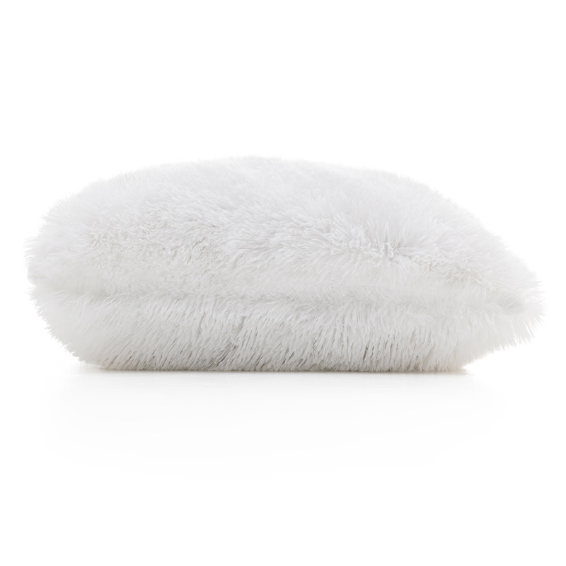 White Faux Fur 18" x 18" Shaggy Throw Pillow Set