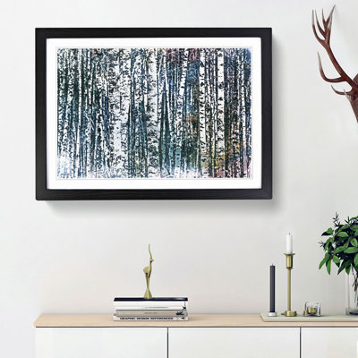 A Birch Tree Forest in Abstract - Picture Frame Painting Print
