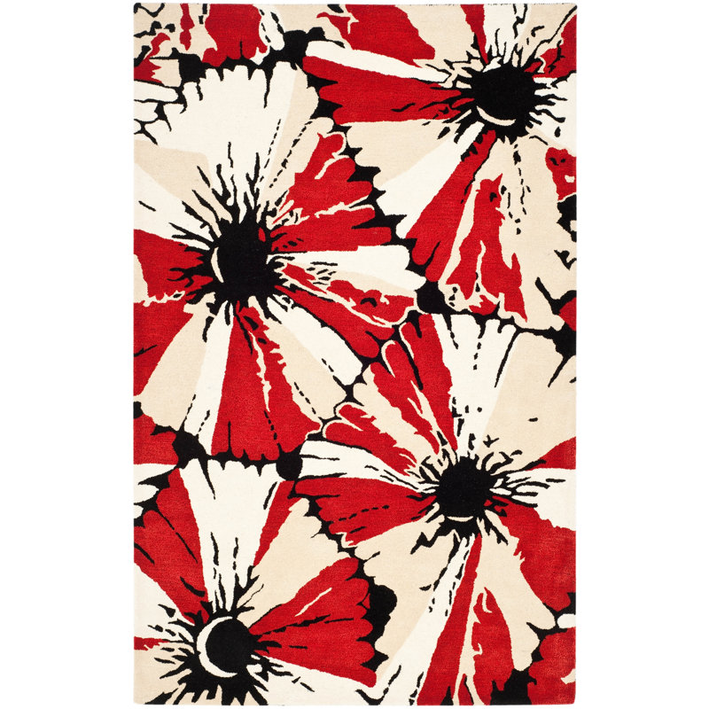 Soho Hand Tufted Wool And Viscose Floral Rug, Rectangle 7'6" x 9'6"
