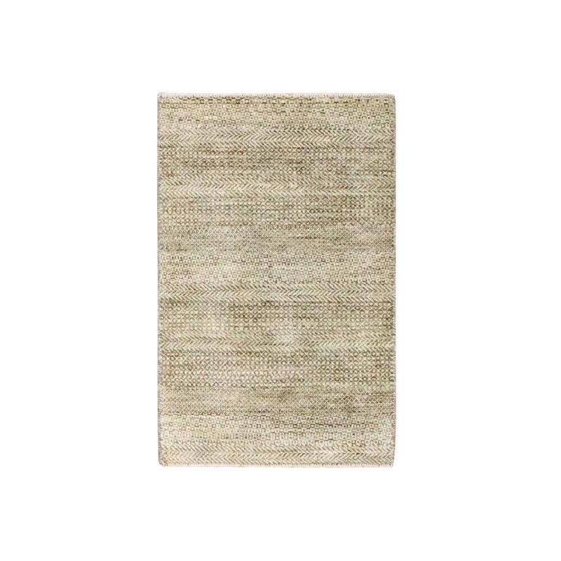 Tapis brun kaki 2 pi x 3 pi, motif d'herbe moderne, laine naturelle non teinte, ton sur ton, noué à la main, tapis, échantillon, tapis oriental