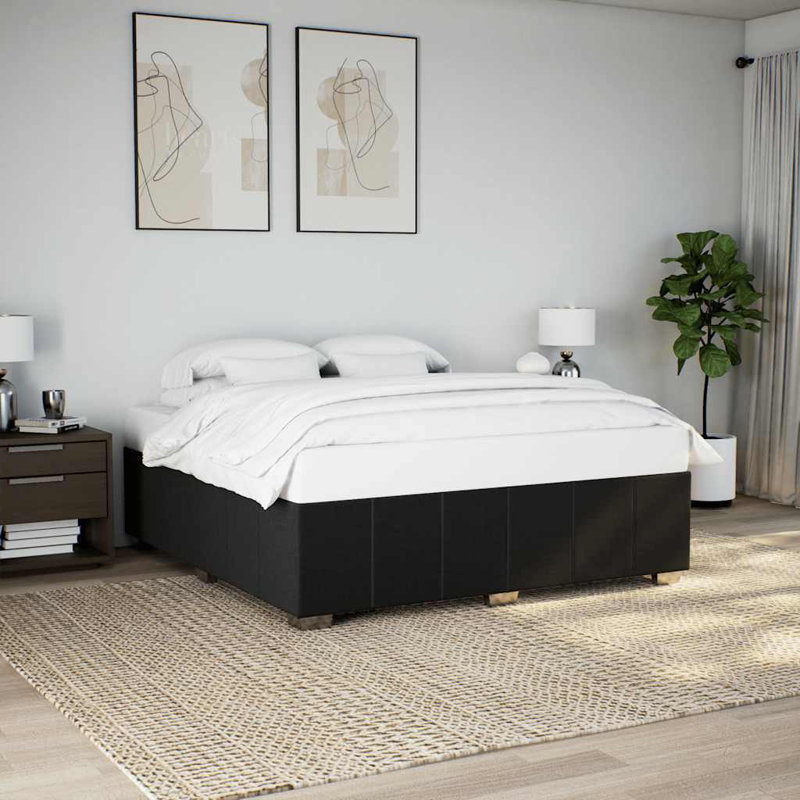 Baecher Upholstered Bed, Single, Dark Grey