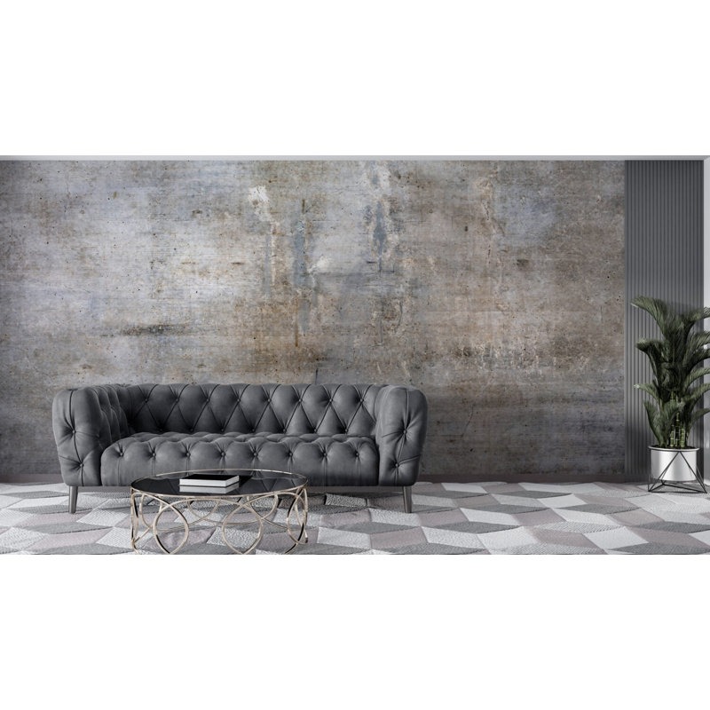 Grey Raw Concrete Wall Mural | Industrial Cement Texture Wallpaper | Non-Woven or Peel and Stick, 150" W x 108" H