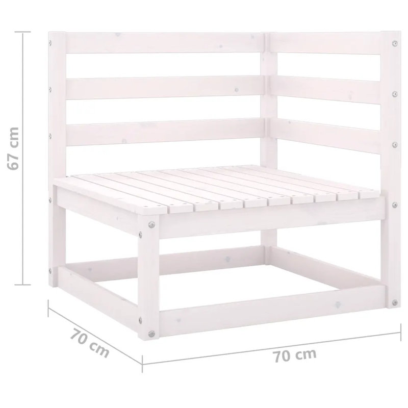 Mattawan 70 cm W Pine Solid Wood Patio Sofa, White