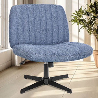 Taneha Wide Seat Armless Criss Cross Legged Office Desk Chair