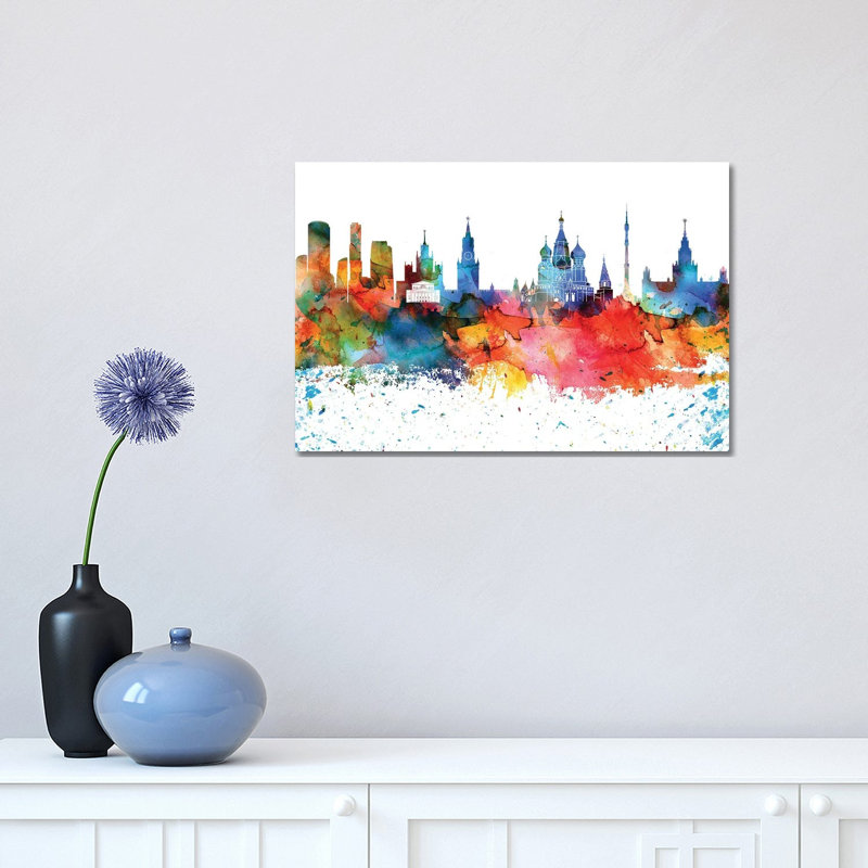 Moscow Skyline - Wrapped Canvas Painting, 30.48 cm H x 45.72 cm W