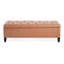 Bouton, brun cognac, avec rangement, point losange, cuir pu, pieds en bois de bouleau, design contemporain, rangement polyvalent avec coutures brunes, fonction, profondeur de 51,3 po, largeur de 17,96 po, hauteur de 16,27 po, 23,43 po