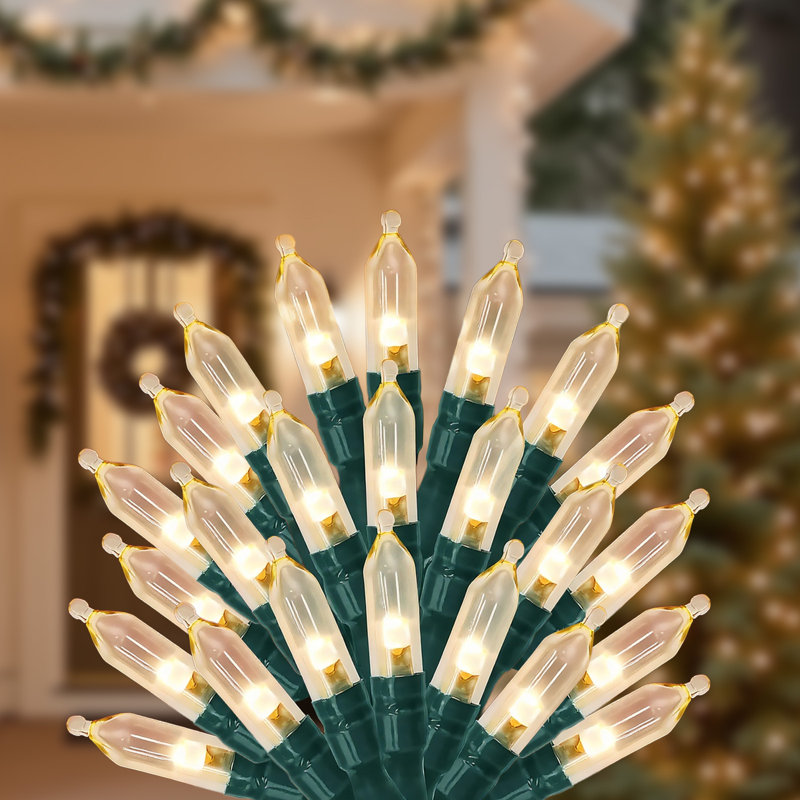 99ft Classic LED Twinkle String Lights Outdoor for Patio, 300 Count Mini Tips, Plug In, 30m