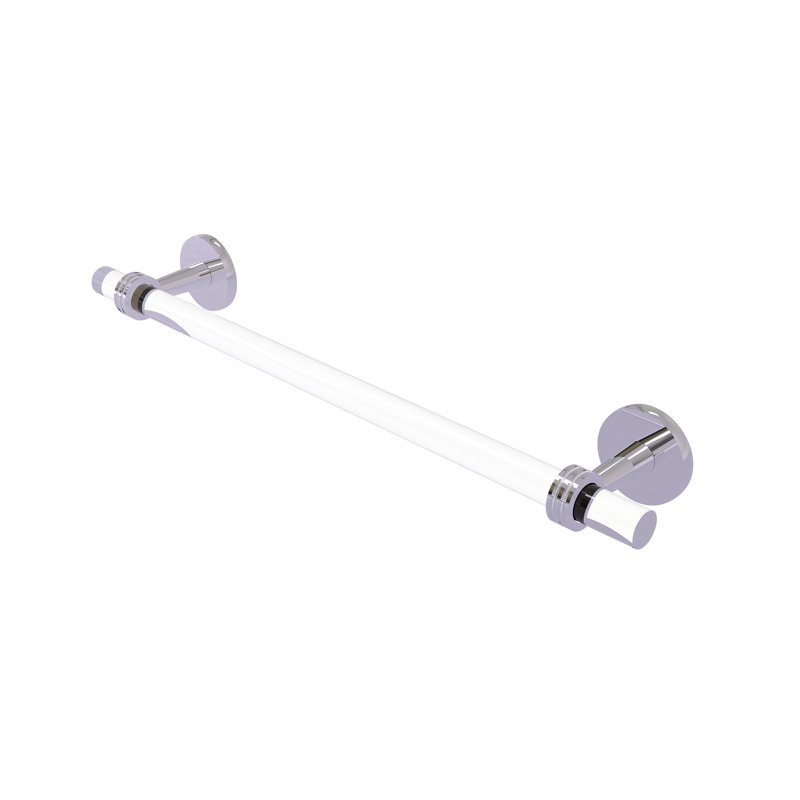 Polished Chrome and Clear Acrylic Wall Mounted Towel Bar
