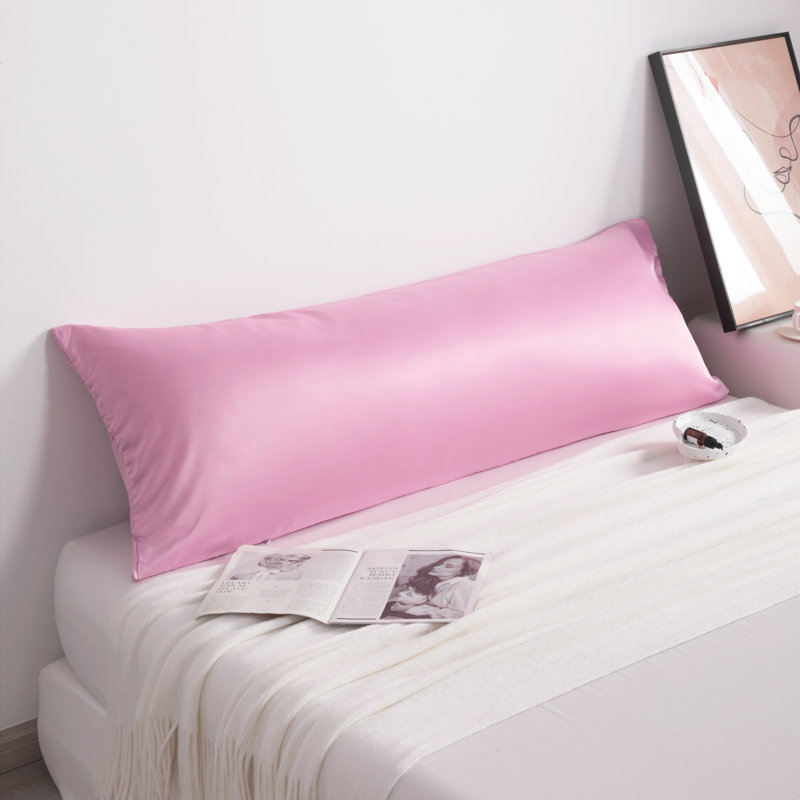 Satin Body Pillow Pillowcase, Hidden Zippered Pillow Cover, Slip Cooling - NTBAY, Light Pink