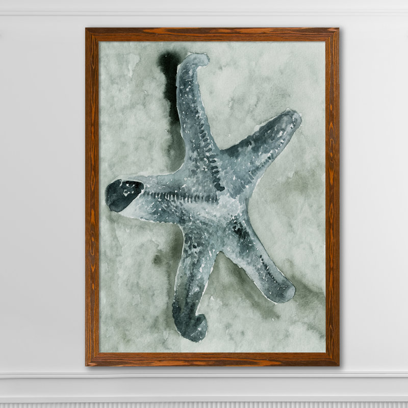 Aquatic i, reproduction d’art encadrée, H 28 po x l 38 po x P 1,3 po, Toile avec cadre érable