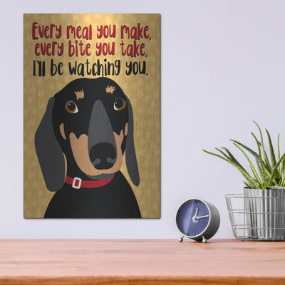Trinx «Dachshund Every Meal You Make» par Ginger Oliphant, art mural en métal