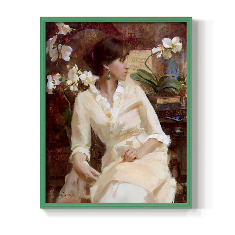 «Fiori Di Aria», reproduction encadrée en bois massif, Vert, H 10 po x l 8 po