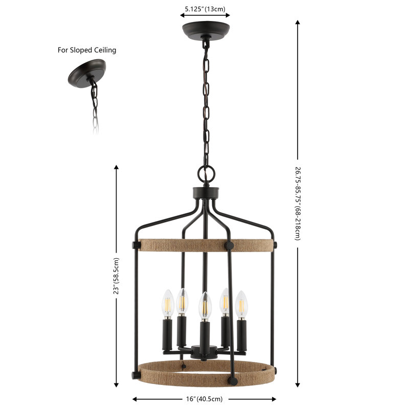 Verser 5 - Light Dimmable Lantern Geometric Chandelier