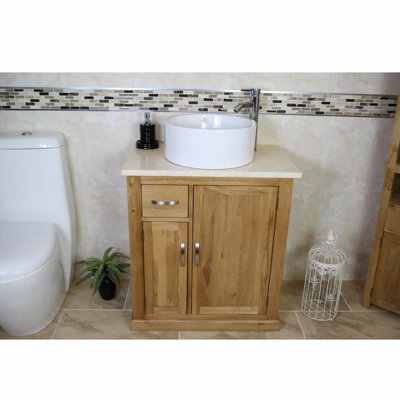 Delvecchio 750 mm Freestanding Single Vanity with Vessel Ceramic Basin