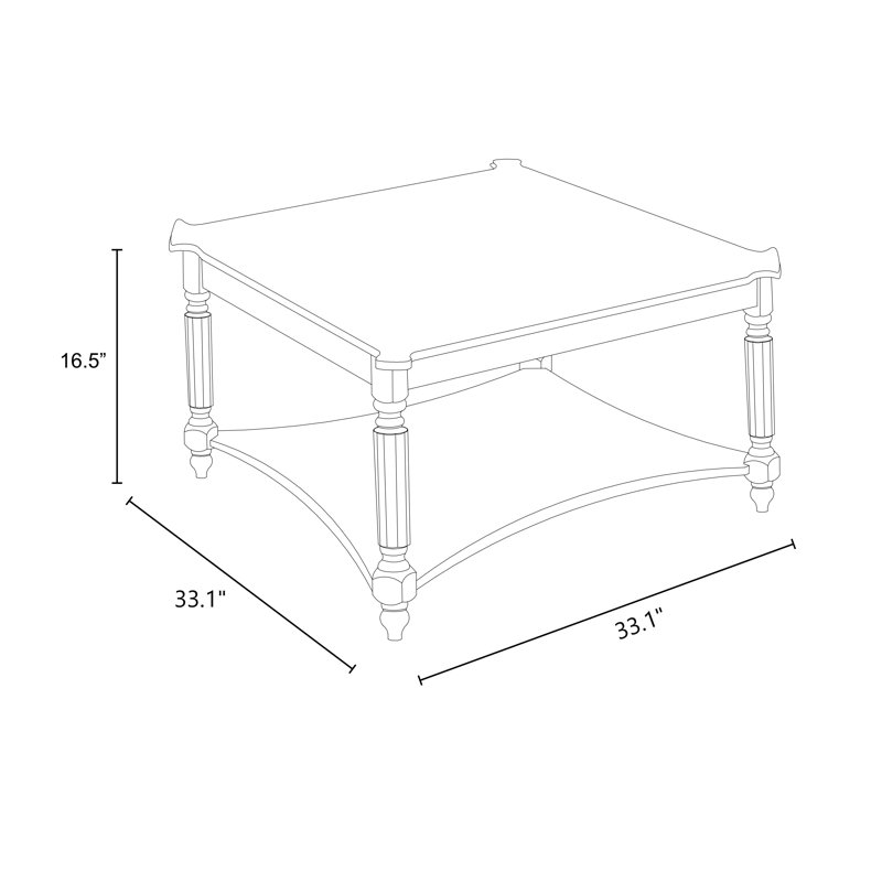 Locke Solid Wood Square Coffee Table, Antique Oak/Antique White