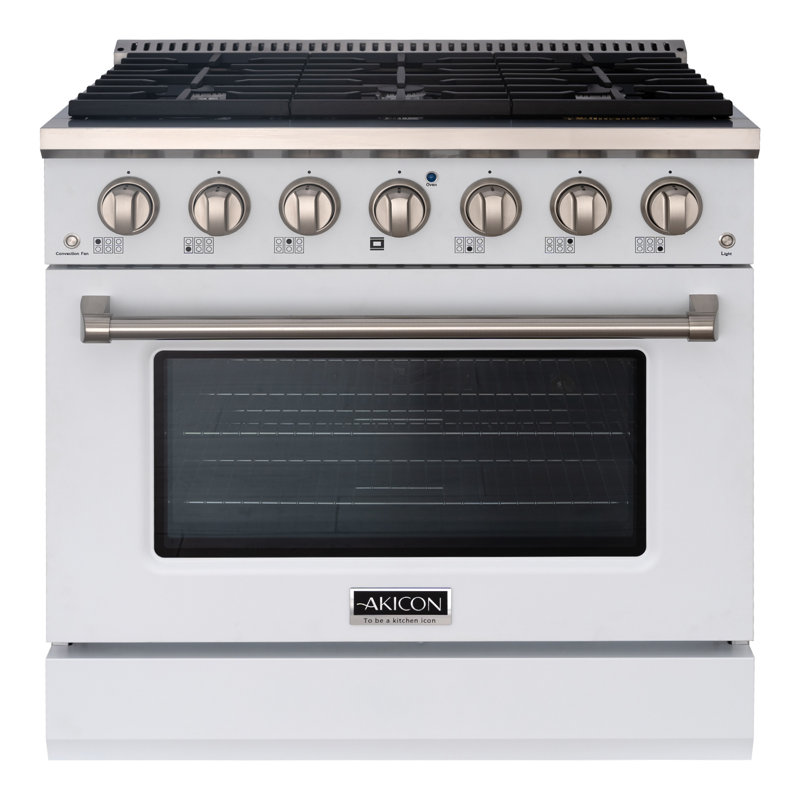 Cuisinière au gaz naturel à convection de 36 po 5,2 pieds cubes Akicon