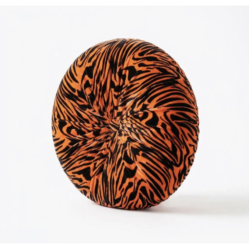 Coussin Therese, Zèbre orange, 12 po de diamètre
