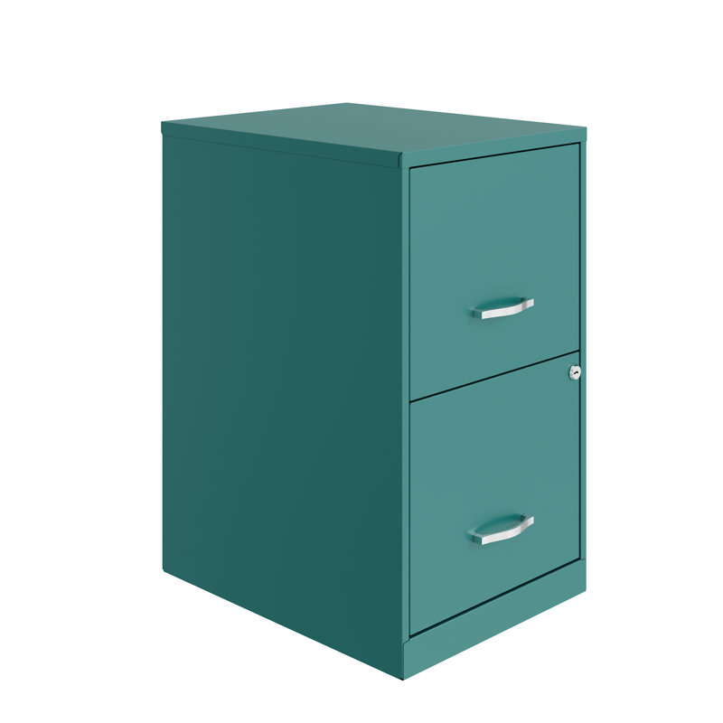 Teal 2-Drawer Lockable Steel File Cabinet