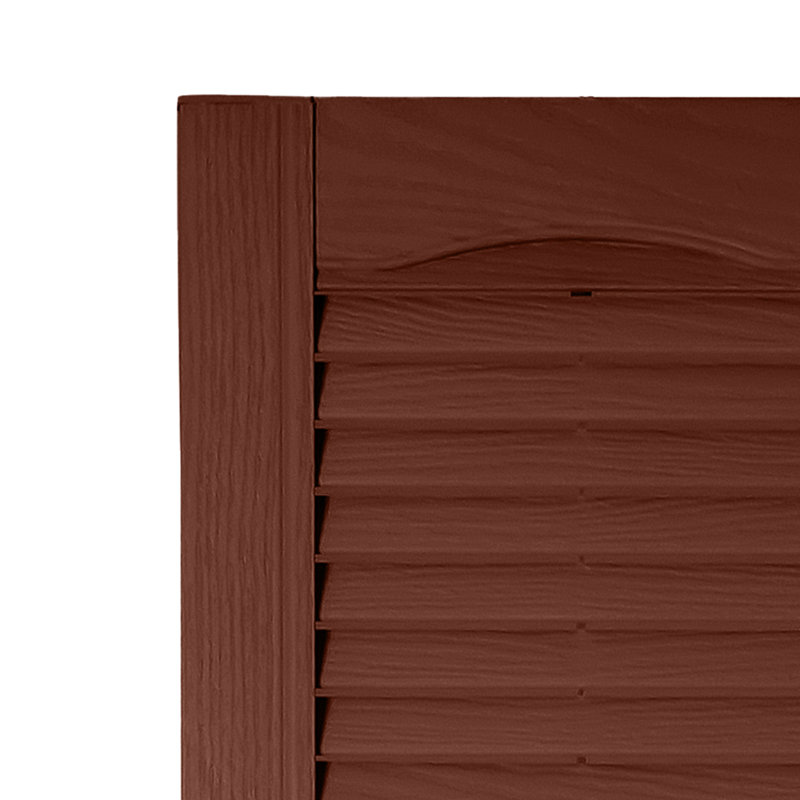 Volet à persiennes sur mesure avec dessus cathédrale, 78", Rouge brique, 12"