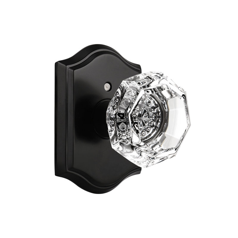 Crystal Door Knobs, Matte Black, Privacy (Bed & Bath)