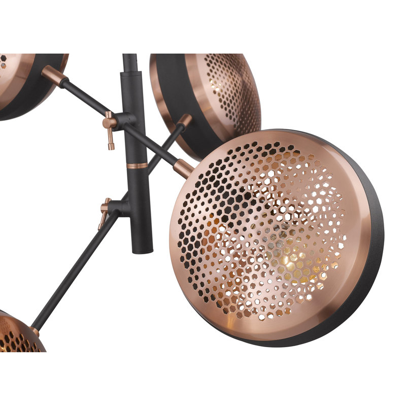 Luminaire suspendu grappe 4 lumières Beloit, Noir mat