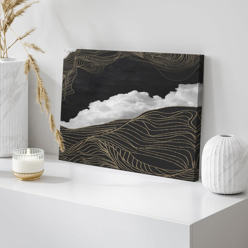 Paysage abstrait, paysage de montagne, art moderne, paysage abstrait, chambre à coucher, bureau sur toile, Toile tendue