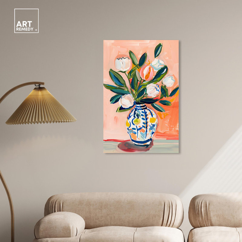 Boho Colorful Floral Abstract Canvas Wall Art, 10" x 15"