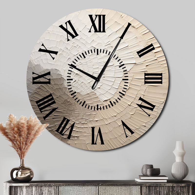 Horloge murale gracieuse avec minimalisme beige, Surdimensionné
