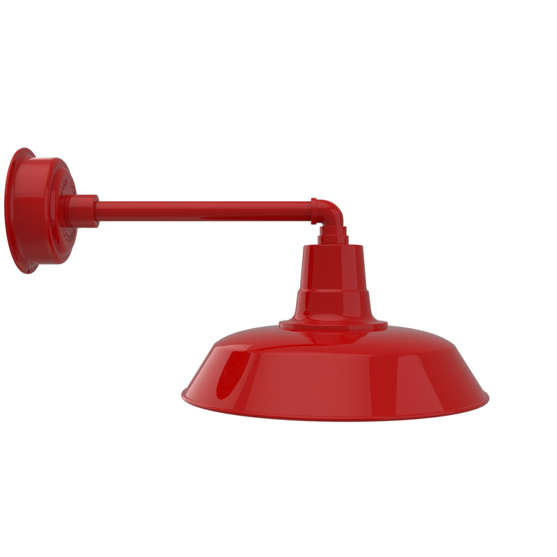 Luminaire de grange d'extérieur à DEL Haleigh, H 10,38 po x l 16 po x P 24,5 po, Rouge cerise