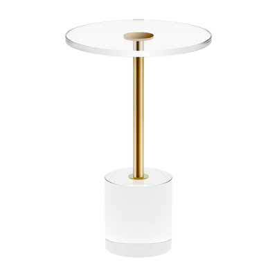 Xinran 21.7" Tall Pedestal Acrylic End Table