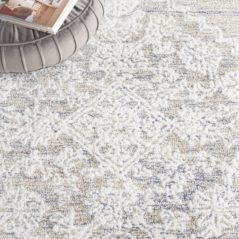 Mehtab Hand Tufted Performance Oriental Rug, Square 6'