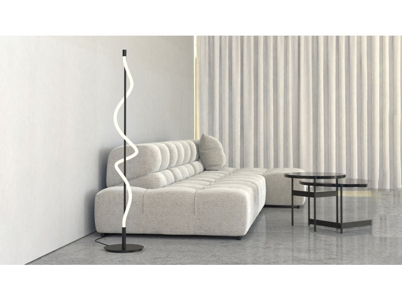 Cursive 60'' Black LED Column Floor Lamp
