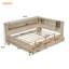 Lit de jour en bois avec tablettes de rangement et 3 tiroirs-1169290313
