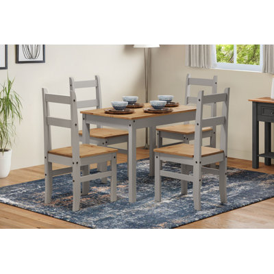 Bridewell 4 - Person Pine Solid Wood Dining Set
