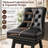 Swivel Bar Stools Set of 2, PU Leather Bar Chairs with Button Tufted Front and Ring Pull Back, 30" Bar Height Stools with Solid Wood Legs for Kitchen Island or Bar, Black-1148544728