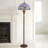 69" Traditional Floor Lamp With Tiffany-Style Baroque Stained Glass Shade