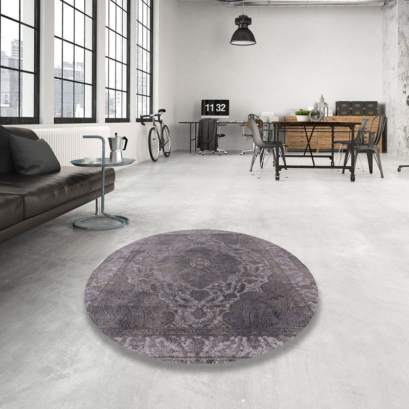 Tapis oriental gris, Rond 6 pi