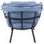 Akendra Modern Luxury Patio Chair With Retractable Canopy and Cushions - Blue-1605448932