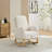 Lace Boucle Upholstered Rocking Chair with Retractable Footrest