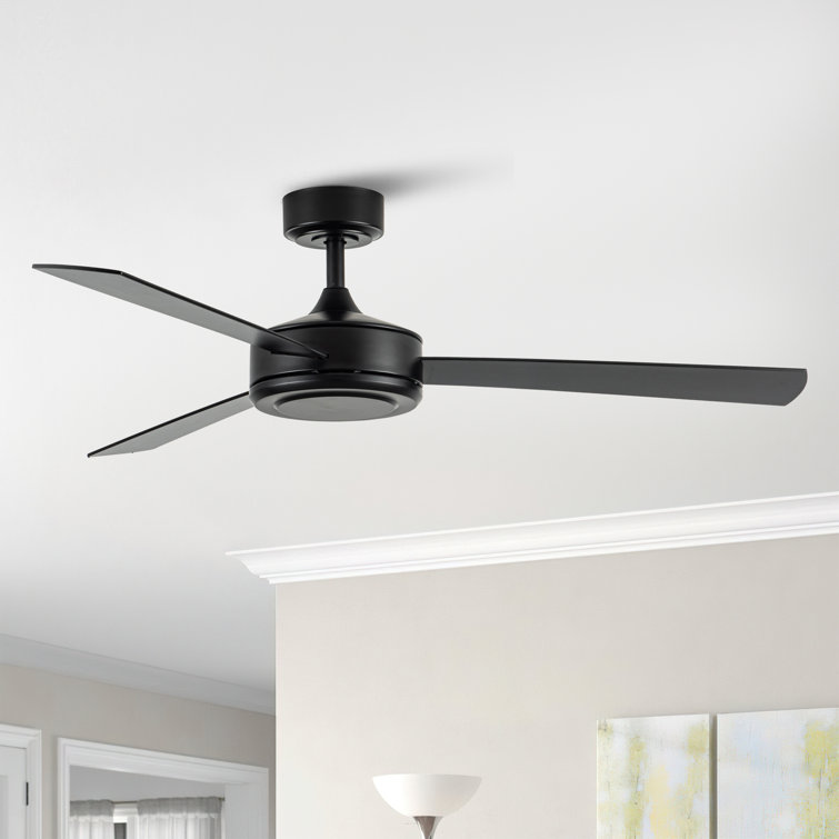 Vaczon 52" 3 - Blade Modern Industrial Black Ceiling Fan with Remote Control