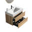 Meuble-lavabo flottant mural, impression visuelle en chêne, ensemble de fonctions de tiroir silencieux, panneaux E1, système de conception de lavabo en une pièce Qualité, performance,