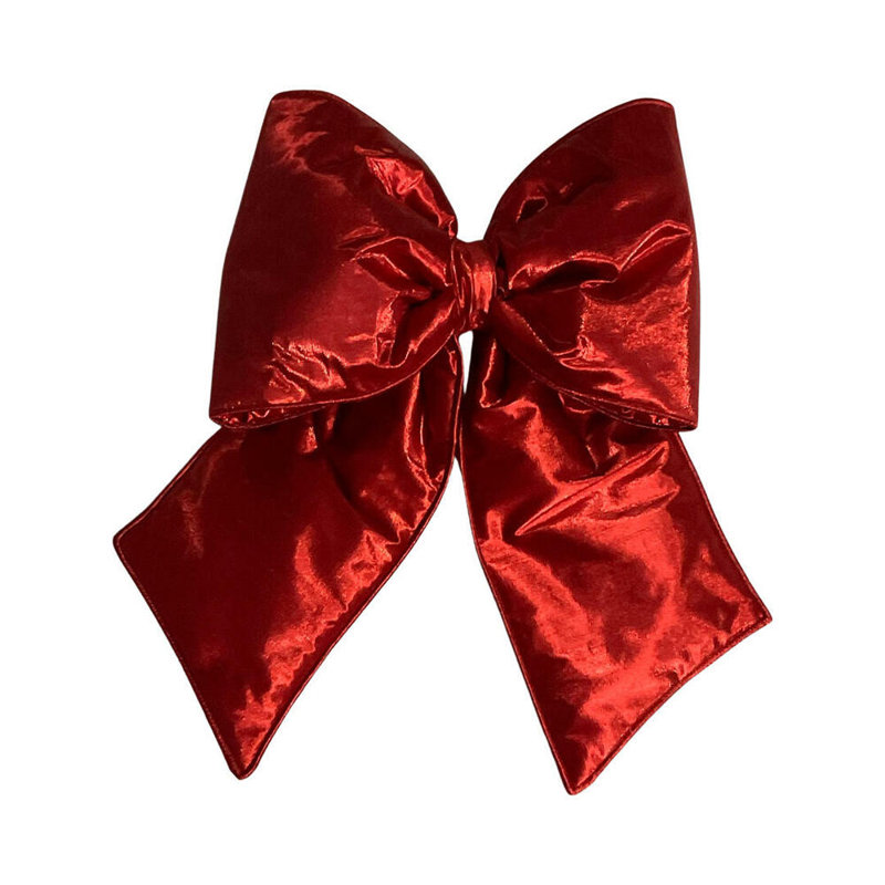 Vickerman Metallic Christmas Bow, 18" H x 6" W x 23" D, Red