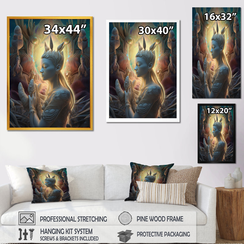 Aura of the Goddess, reproduction d'art sur toile, H 20 po x l 12 po x P 1 po, Cadre flottant doré