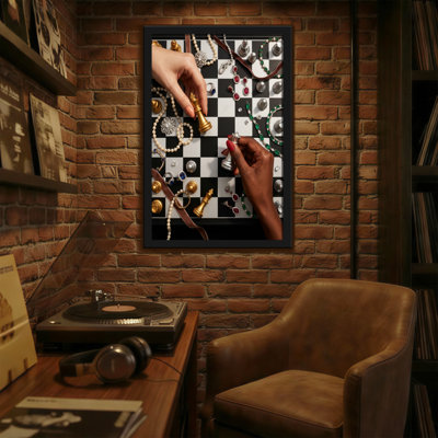Abstract Chess Board Jewelry Hands Artwork